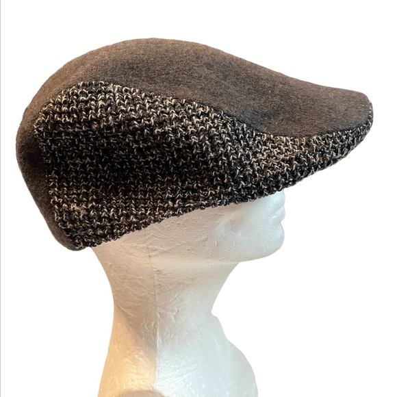 Vintage Kango Kangol Sz Large Wool Gray Tweed Cap Designer Men’s Hat Blise - Picture 3 of 8